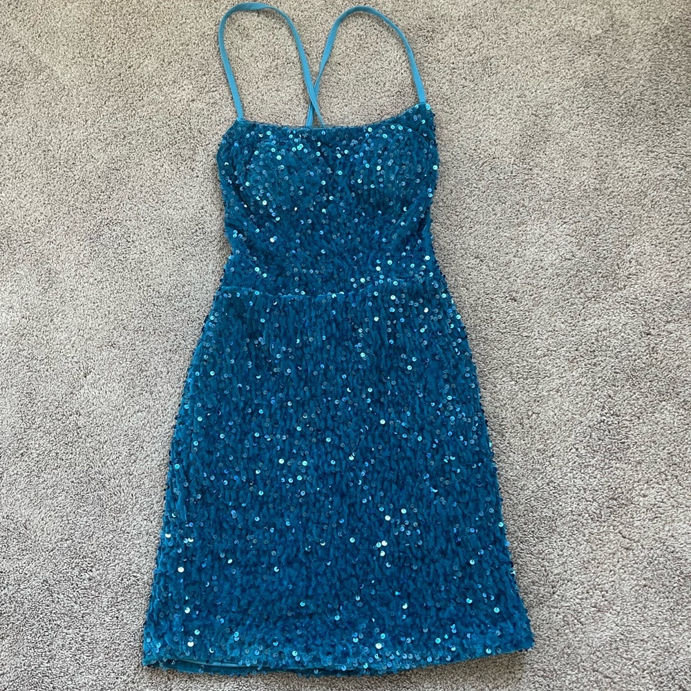 Sparkling Blue Sequin Dress